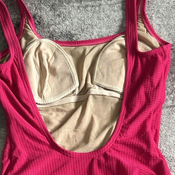 Ralph Lauren Sport Swimsuit Womens 14 One Piece Bathing Hot Pink Vintage USA New - Picture 5 of 10